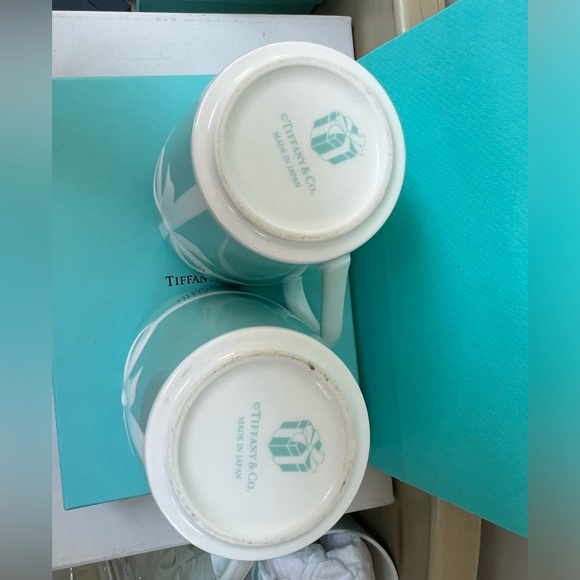 🔴Authentic TIFFANY & CO BLUE & White Ribbon Bow Mug / Cup / Glass🔴 - Picture 4 of 6